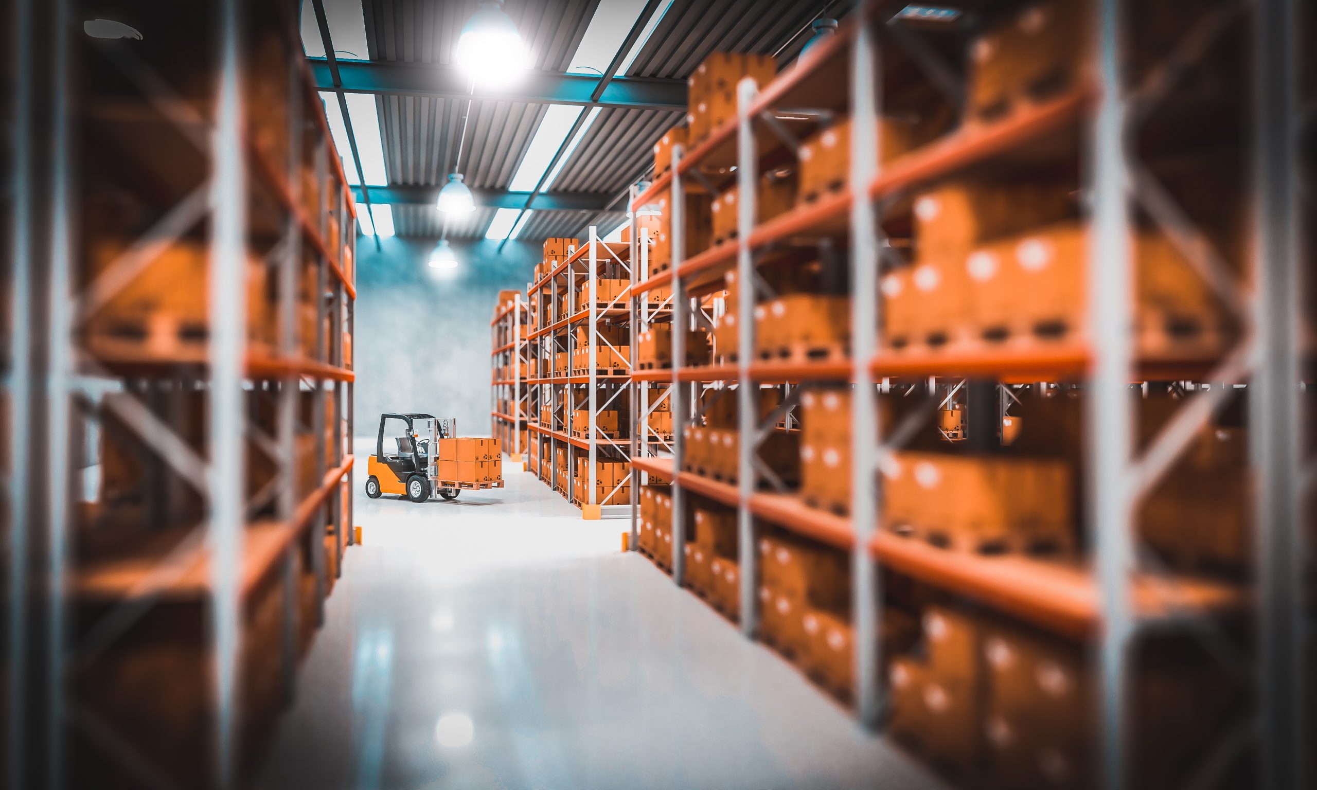 classic warehouse with pallet 3d rendering image